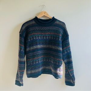 Vintage 90s Eddie Bauer Wool Blend Sweater – Made in USA Heather Knit Large
